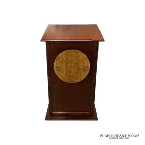 Alternative view of Bespoke Pedestal Lectern & Wooden Crest Engraving